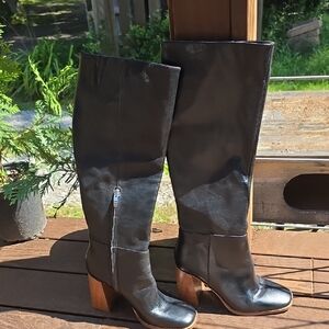 Nine West Black Heeled Knee-High Boots